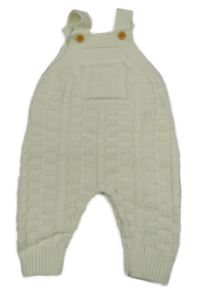 Smetanové vzorované pletené laclové tepláky 