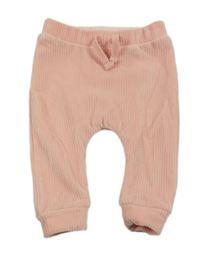 Růžové žebrované plyšové tepláky Nutmeg