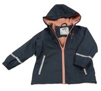 Tmavomodrá voděodolná lehce zateplená bunda s mrakem a kapucí Lupilu