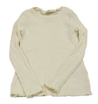 Smetanové žebrované triko H&M