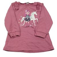 Růžová šatová mikina s jednorožcem Kiki&Koko