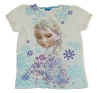 Bílo-světlemodré tričko s Elsou Disney