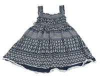 Tmavomodro-bílé vzorované šaty Kids