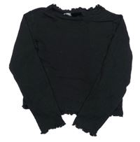 Černé žebrované crop triko Urban