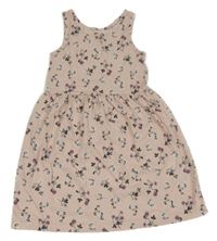 Světlerůžové květované šaty H&M