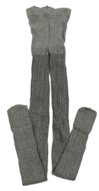 Šedo-černé vzorované punčocháče