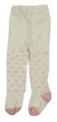 Bílo-růžové punčocháče se srdíčky George