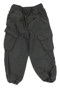 Antracitové šusťákové cargo cuff kalhoty Matalan