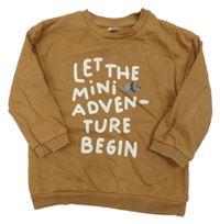 Hnědá mikina s nápisem a dinem H&M