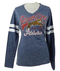 Dámské tmavomodré triko s tygrem a logem Superdry 