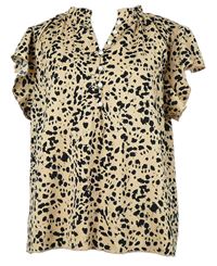 Dámská béžovo-černá vzorovaná halenka  Shein 