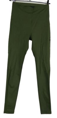 Dámské khaki sportovní legíny s nápisem Adidas 