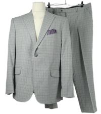 2set - Pánský šedý kostkovaný společenský oblek Taylor&Wright vel. 36