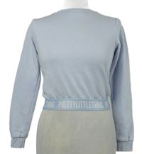 Dámská světlemodrá crop mikina s logem PrettyLittle Thing vel. 30