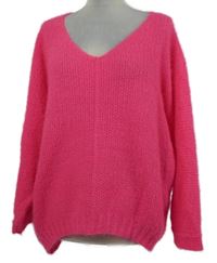 Dámský neonově růžový svetr 