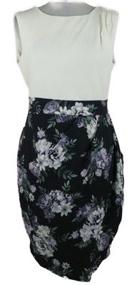 Nové - Dámské bílo-černé květované šaty Apricot 