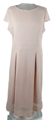 Nové - Dámské světlerůžové vzorované midi šaty s tylovým pruhem Dorothy Perkins