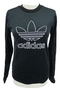 Dámská černá sametová mikina s logem Adidas 