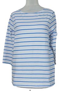 Dámské bílo-modré pruhované triko 