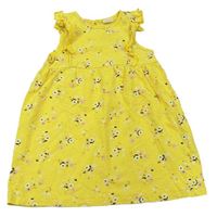 Žluté květinové bavlněné šaty H&M