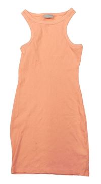 Neonově oranžové žebrované šaty Matalan