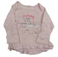 Světlerůžové triko s hvězdičkami a nápisem Mothercare