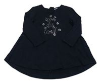 Tmavomodré teplákové šaty s nápisem Mayoral