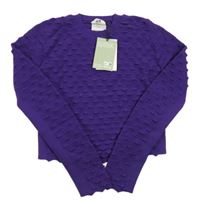 Nové - Fialový crop puntíkatý svetr h&m