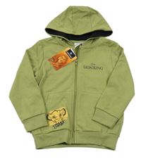 Nové - Zelená propínací mikina se Simbou a kapucí Disney