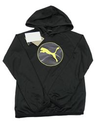 Nové - Černé sportovní funkční triko s logem a kapucí Puma