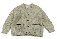 Béžovo-černý melírovaný propínací svetr Zara