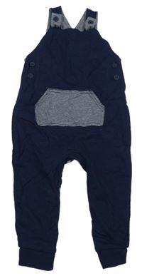 Tmavomodré laclové tepláky s pruhovanou kapsou George