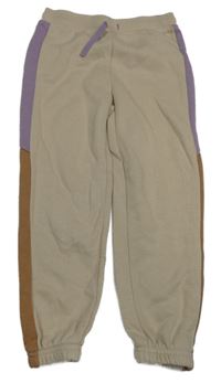 Béžovo-fialovo-hnědé tepláky H&M