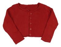 Červený žebrovaný propínací svetr Next