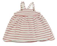 Bílo-červené pruhované teplákové šaty Primark