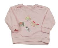 Světlerůžová mikina s obrázky St. Bernard