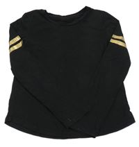 Černé triko s proužky C&A