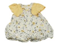 Bílo-žluté bavlněné šaty s kytičkami George