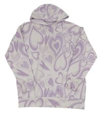 Fialová mikina se srdíčky a kapucí Primark