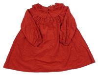 Červené manšestrové šaty s límečky M&S