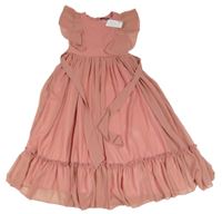 Nové - hnědo-růžové šifonové šaty IBTOM CASTLE