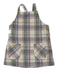 Modro-růžovo-šedé kostkované šaty Primark