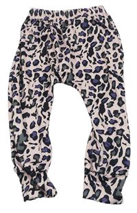 Světlerůžovo-černé leopardí tepláky Shein
