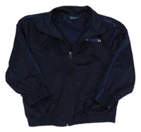 Tmavomodrá sportovní propínací mikina s nápisem