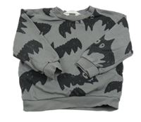 Tmavošedá mikina s netopýry zn. H&M