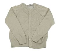 Béžový třpytivý propínací svetr George