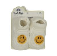 Nové - Bílé pletené capáčky se smajlíkem vel. 17