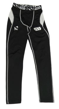 Černo-bílé funkční spodní kalhoty s logem a nápisy - Star Wars Sondico