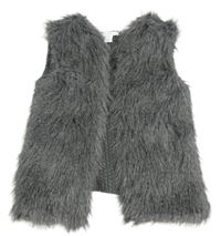 Šedá kožešinovo/pletená vesta Primark