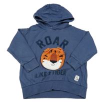 Tmavomodrá mikina s tygrem a kapucí Next